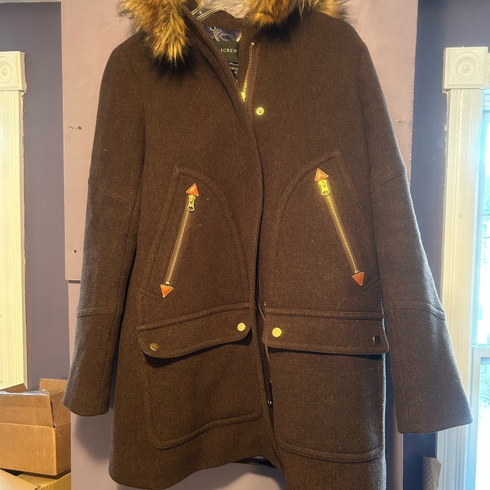 J crew Italian stadium cloth by nello Gori winter jacket Size 12